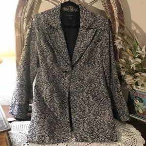 August Silk Blazer Black and Grey  Size 12 Lined Dry Clean Only